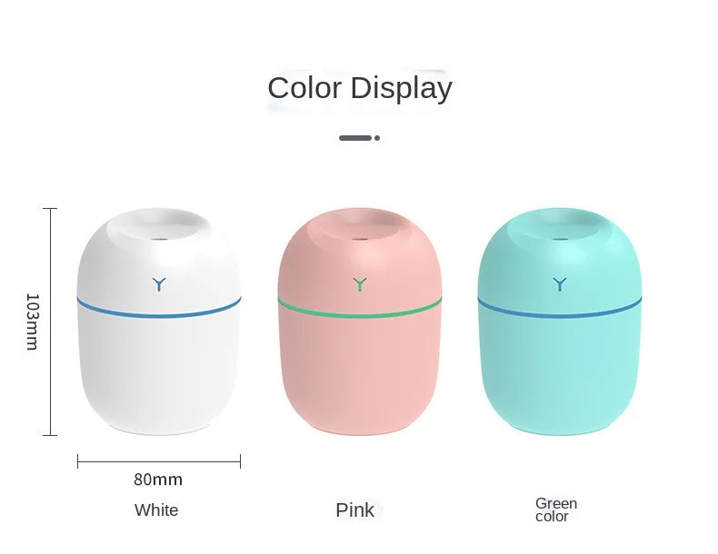 Difusor & Humidificador Ultrasónico Mini con Luz LED
